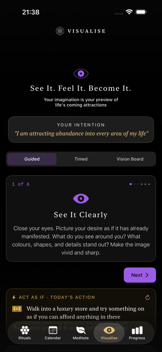 Guided visualisation cards in the Visualise tab