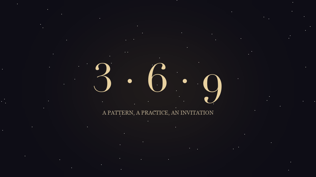 The numbers 3, 6 and 9 glowing against a night sky
